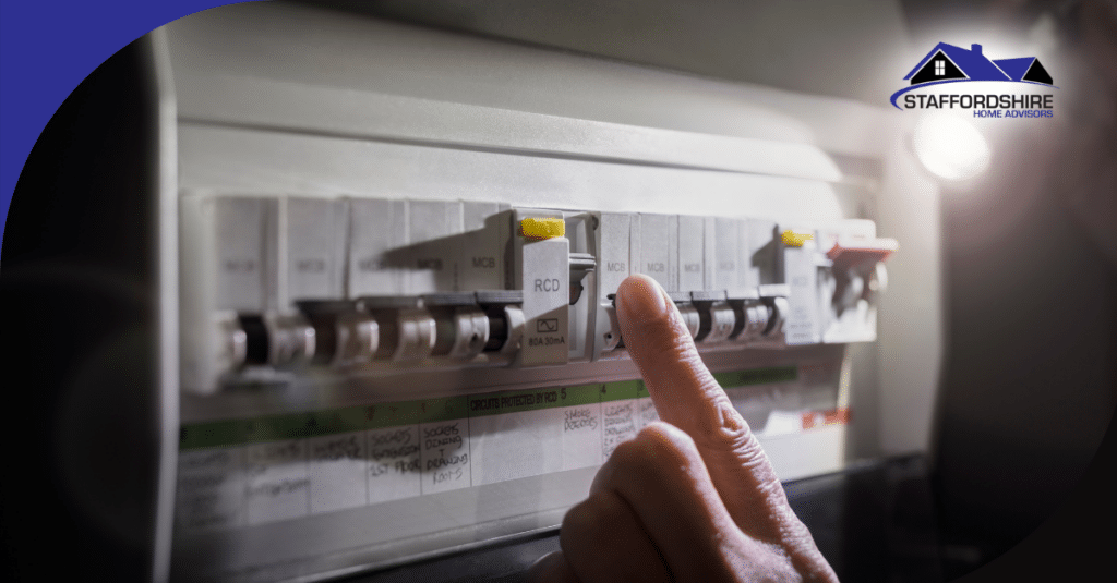 Inspecting an electrical breaker panel during a home inspection